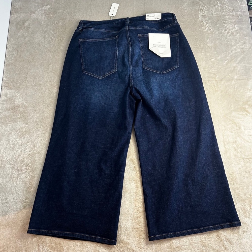 NWT Warp + Weft NCE Cropped Wide Leg Jeans Dark Blue Plus Size 24W - Picture 3 of 10